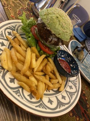 Falafel-Burger.  at Harissa in Almaty