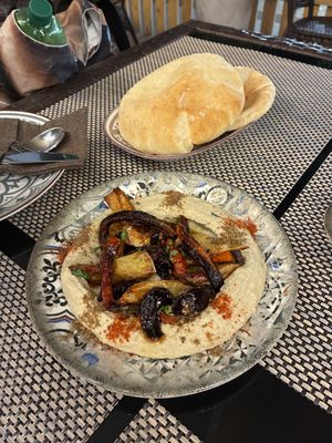 Hummus with root vegetables  at Harissa in Almaty