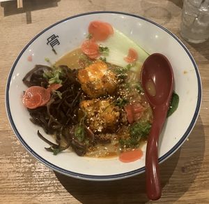 Chillie Tofu Ramen  at Tonkotsu in Stratford