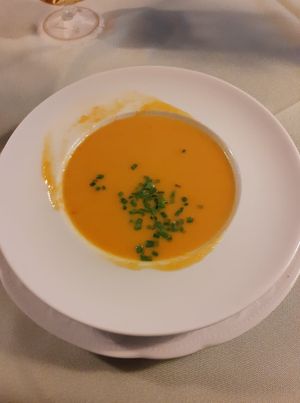 carrot-orange soup with ginger at In der Freimühle in Girod