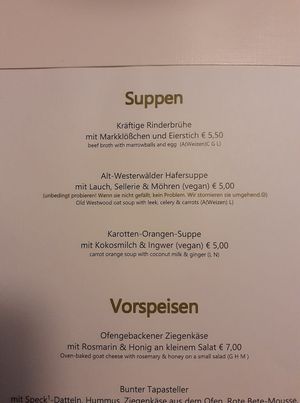 2 vegan soups at In der Freimühle in Girod