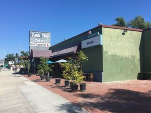 Outside viewed facing north on PCH at Zabb Thai Cuisine Newport Beach in Newport Beach
