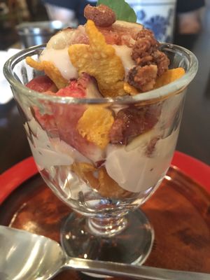 fig with tofu cream  at Meu Nota in Tokyo