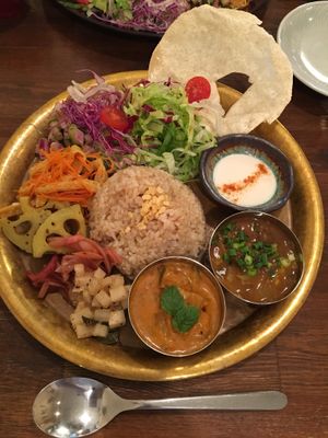 South Indian & soup curry plate  at Meu Nota in Tokyo