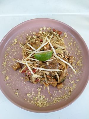 Noodles with pinda sauce and tofu at Kisiel in Szczecin