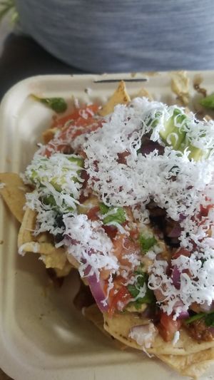 Nachos with feta at La Chia Vegana  in Lake Worth