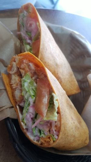 Buffalo chickless wrap at La Chia Vegana  in Lake Worth
