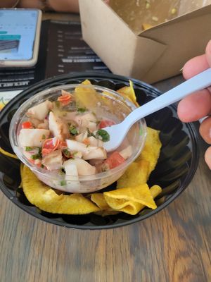 King Oyster Mushroom Ceviche at La Chia Vegana  in Lake Worth