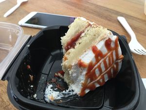 Coconut guava cake at La Chia Vegana  in Lake Worth