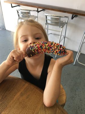 Frozen chocolate covered banana at La Chia Vegana  in Lake Worth