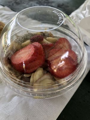Chia Pudding w/ Strawberries, Bananas, & Almonds at La Chia Vegana  in Lake Worth