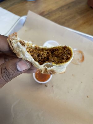 Empanadas so good and so is the dipping sauce. at La Chia Vegana  in Lake Worth