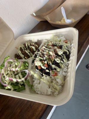 Rice and beans  at La Chia Vegana  in Lake Worth