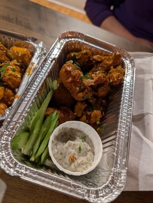 Buffalo wings, that dip is so good! at Seitan Hustle in Fleetwood
