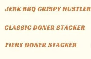 Seitan Hustle - vegan ‘burger’ menu: Classic Doner, Fiery Doner, BBQ ‘Chicken’ Hustler 🍔🍔🍔. at Seitan Hustle in Fleetwood