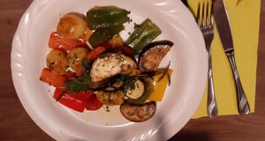 Erste Portion italienisches Gemüse at Waldhotel zum Bergsee in Damme