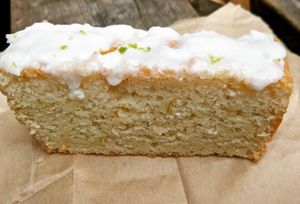 Lime drizzle cake at Banilla Bakery at Podda and Wren in Kendal