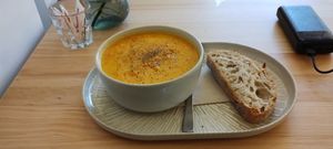 Carrot soup. at Espresso Bar in Berlin