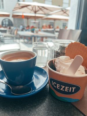 One for the most delicious chocolate vegan ice cream 🤎!!  at Icezeit in Salzburg