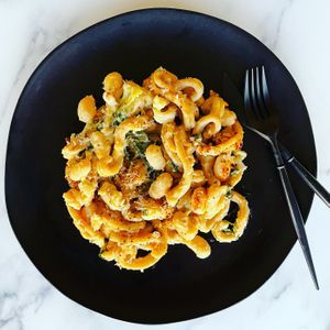 Plant-Based Strozzapreti with white bean purée, escarole, preserved lemon, and hazelnuts  at BAIA in San Francisco