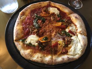 Sausage pizza at BAIA in San Francisco