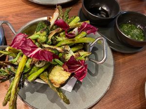 Wood grilled market vegetables  at BAIA in San Francisco