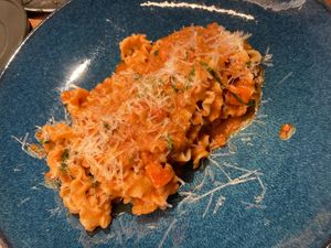 Mafaldine with bolognese at BAIA in San Francisco