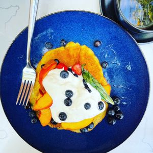 Scrumptious Semolina Pancakes  at BAIA in San Francisco