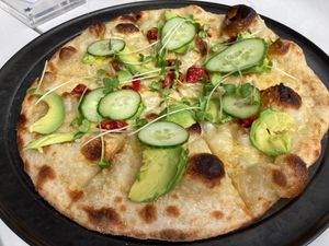 Avocado pizza at BAIA in San Francisco
