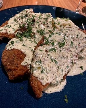 Milanese with spaghetti at BAIA in San Francisco