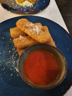 Vegan mozzarella sticks at BAIA in San Francisco