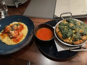 Meatballs and garlic knots   at BAIA in San Francisco