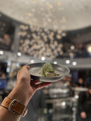 Cannoli with delicious pistachio sauce  at BAIA in San Francisco