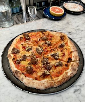 Spicy Sausage & Peppers Pizza! ❤️🔥  at BAIA in San Francisco