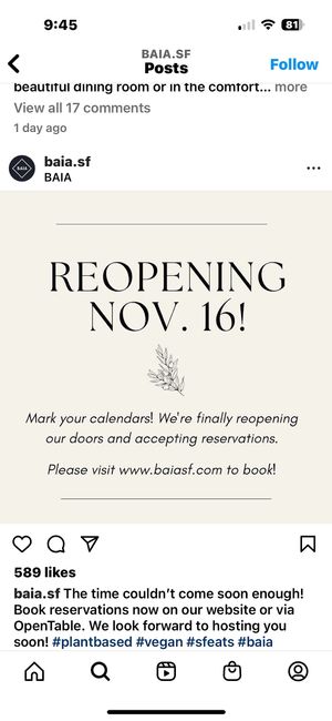 Mark your calendar   at BAIA in San Francisco