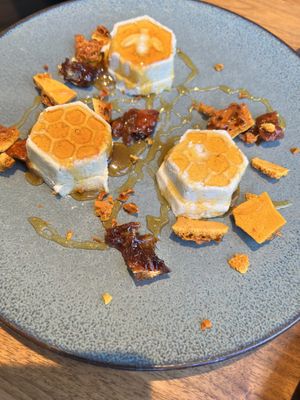 Panna cotta with new type of vegan honey   at BAIA in San Francisco