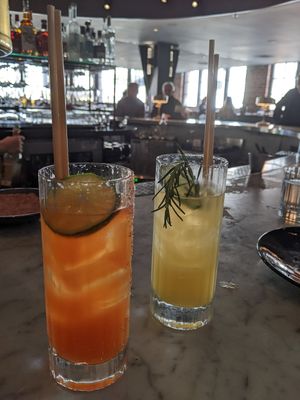 Non-alcoholic drinks: Fruit Cart (nice!) and Rosemary Limeade (nicer!) at BAIA in San Francisco