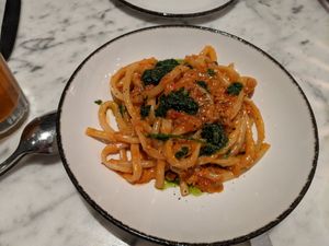 Barely cooked pasta still "hard" on the ends at BAIA in San Francisco