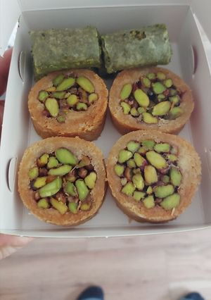 Some of the many varieties of pastry available. Not too sweet just right.  at Time Out Cafe in Glasgow