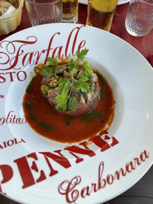 Filled tomato with season goods and some grains    at Au Vieux Gassin in Gassin