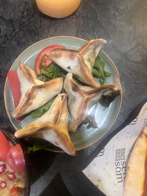 Spinach filled “pastry ravioli"  at Semsom in Groningen