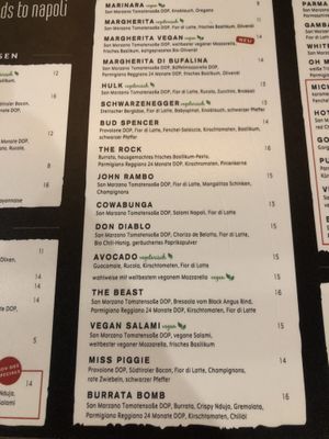 Menu   at 60 Seconds to Napoli in Leipzig