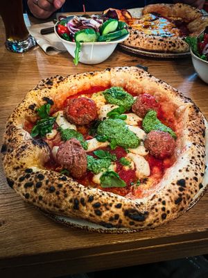 Vegan meatballs pizza (december special)  at 60 Seconds to Napoli in Leipzig