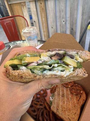 Green Goddess Veggie Sandwich  at Driftwood Deli in Munising