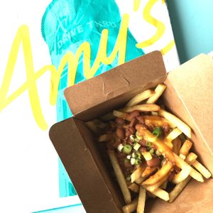 Perfect vegan chili cheese fries!  at Amy's Drive Thru  in Corte Madera