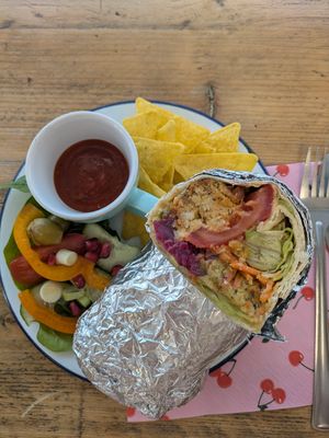 Falafel wrap at Icarus and Apollo in Sheffield