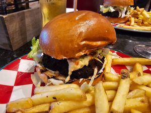 Beetroot burger at Frankie & Benny's in Croydon