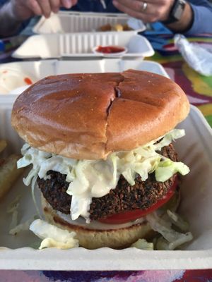 Falafel burger.  So good! at Elevate in St Augustine