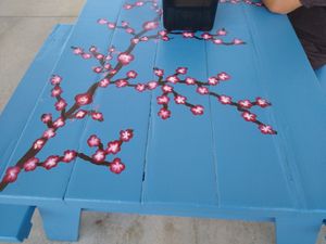 Hand painted tables at Elevate in St Augustine