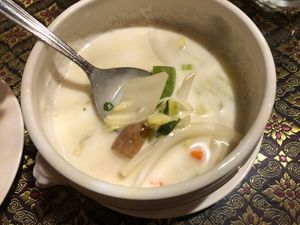 Vegan veggie Tom kha at Sawasdee Thai Cuisine in Mandeville